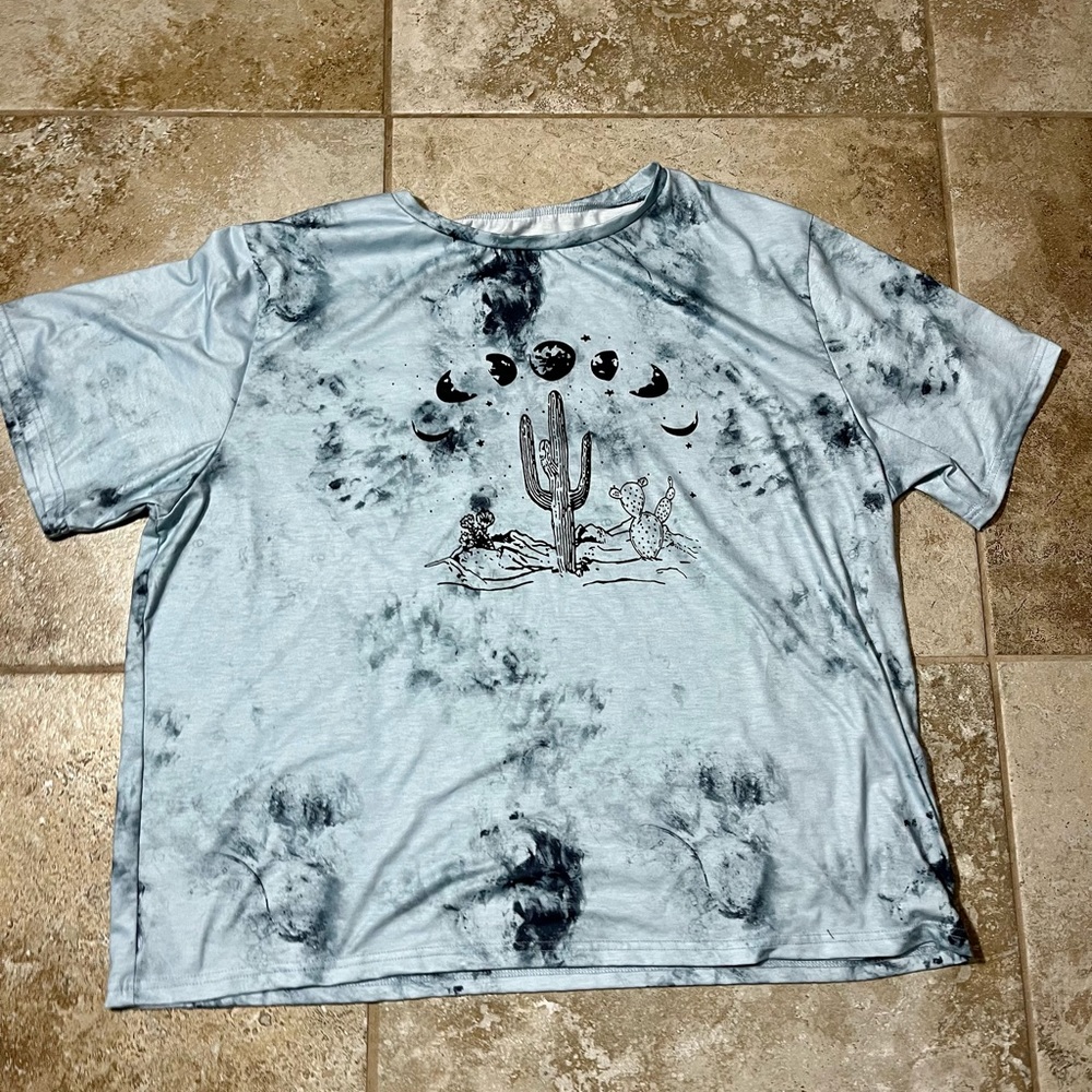 Women's Tie Dye Cactus Moon Shirt 2XL